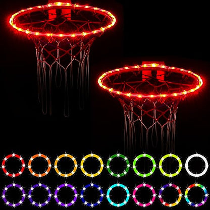 Waybelive LED Basketball Hoop Lights, Remote Control Basketball Rim LED Light, 16 Color Change by Yourself, Waterproof, Super Bright to Play at Night Outdoors, Good Gift for Kids - style: LED Basketball Hoop Lights