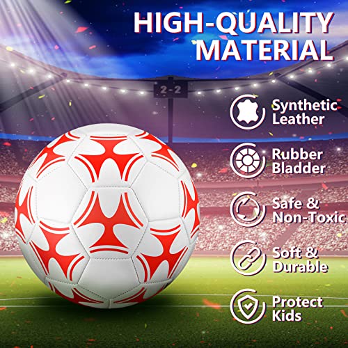 Tradder 4 Pack Soccer Ball with Pump Size 3 4 5 Deflated Soccer Ball for Outdoor Indoor Game Sport Practice Training Gift for Kid Youth Teen Adult Charity Donation - size: Size 4, style: Iris Laevigata Style