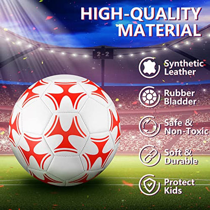Tradder 4 Pack Soccer Ball with Pump Size 3 4 5 Deflated Soccer Ball for Outdoor Indoor Game Sport Practice Training Gift for Kid Youth Teen Adult Charity Donation - size: Size 4, style: Iris Laevigata Style
