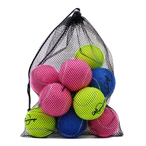 Magicorange Tennis Balls, 12 Pack Advanced Training Tennis Balls Practice Balls, Come with Mesh Bag for Easy Transport, Good for Beginner Training Ball