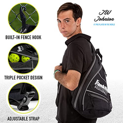 Franklin Sports Pickleball Bags - Sling Bag Backpack for Gear + Equipment - Men + Women - Holds Paddles, Balls + Accessories - color: Charcoal