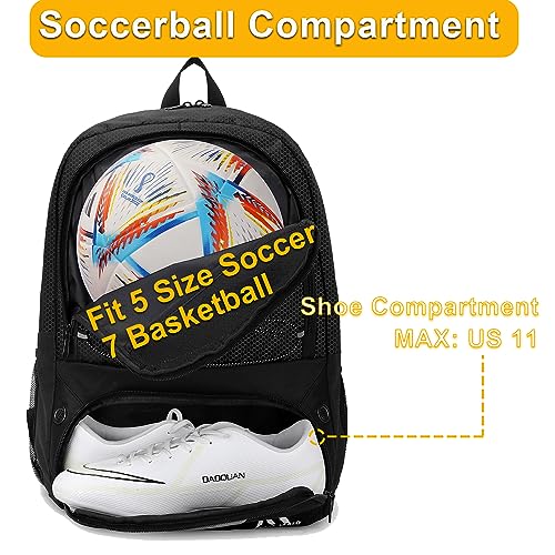 Hsmihair Soccer Bag-Soccer Backpack&Backpack for & Football Volleyball & Basketball,with Ball Compartment and Separate Cleat