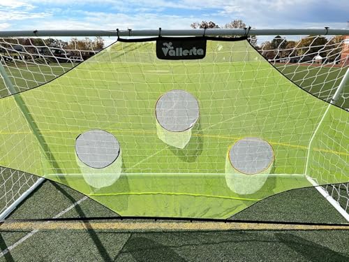 Match 12x6 Ft Steel Soccer Goal + Skill-Shot Professional Soccer Shooting Practice Target Net & Rebounder. - color: White