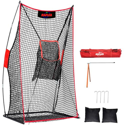 Kapler Football Kicking Net for Field Goals - 4x7FT Portable Football Net for Throwing with Target Zone Attachment and Holder Tee - Sideline Practice for Backyard Skill Improvement