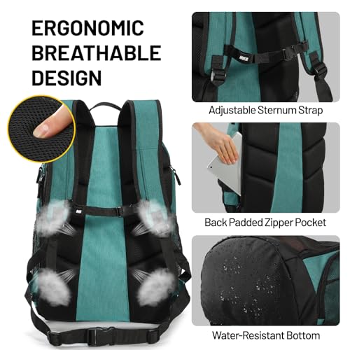 MIER Gym Backpack 40L Basketball Backpack with Ball Compartment & Shoes Storage Multi-Functional Sports Soccer Bag Large Equipment Back Pack Volleyball Backpacks for Men Women