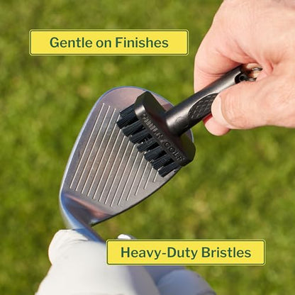 SmileyGolf Mini Golf Brush - Retractable Groove Cleaner with Carabiner Clip, 20" Extendable Cord, Non-Scratch Nylon Bristles, Pocket-Sized Pro-Tested for Irons, Wedges