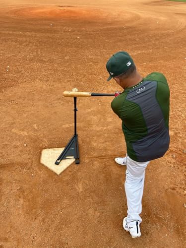 TBT Batting Tee | Adjustable Height Training Tee for Kids & Adults | Patent Approved Slider Base for Multiple Angles | Industrial Steel Stem & Weighted Base | Hand Rolled Flextop - size: Adults