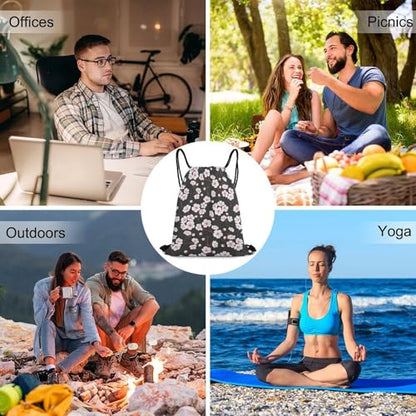 Gym Drawstring Backpack Water Resistant Sackpack with Compartment for Swimming Beach Sports Travel Unisex, Spring Blossom Trees Cherry Flowers Bags - color: Picture (379)