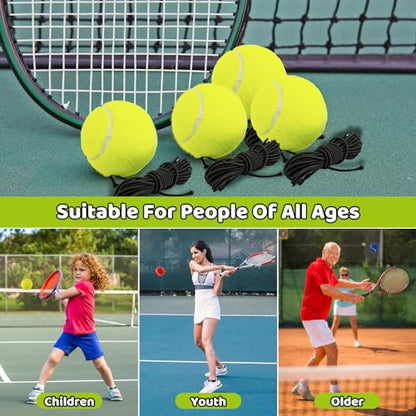 Tennis Training Ball with String,Tennis Trainer Balls Self Practice Trainer Tool, Tennis Ball Training Equipment for Rebound Baseboard Self Tennis Training Tool - color: 6pcs
