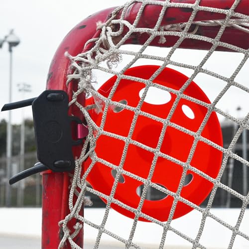 NOVO Hockey Shooting Targets by Snipers Edge – Durable Training Targets for All Levels – High-Visibility Red with White Center – Quick Clip-On Fit for Any Goalpost – Assembled in USA