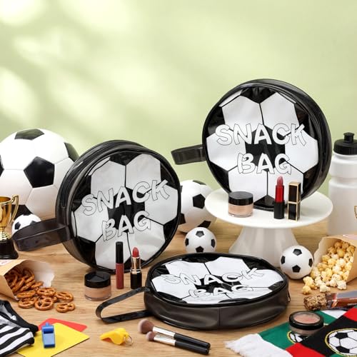 Reginary 12 Pcs Soccer Snack Bags for Team Gifts Soccer Goodie Clear Treat Candy Pouch Bags PVC Waterproof with Zipper Party Favors for Team Birthday Gifts Sport Supplies - style: Soccer Snack Bag