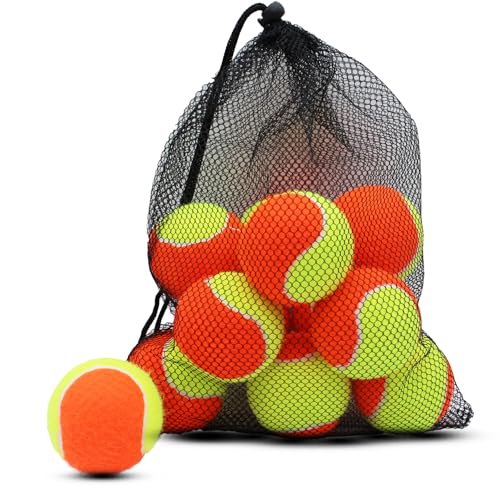 Magicorange Tennis Balls, 20 Pack Low Compression Stage Tennis Ball for Beginners Youth Kids Training Practicing with Mesh Bag for Easy Transport
