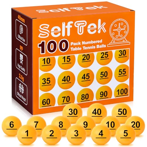 100Pcs Numbered Table Tennis Balls Beer PingPong 40mm Raffle Balls Lottery Balls Printed with Numbers for Party Games - color: Yellow