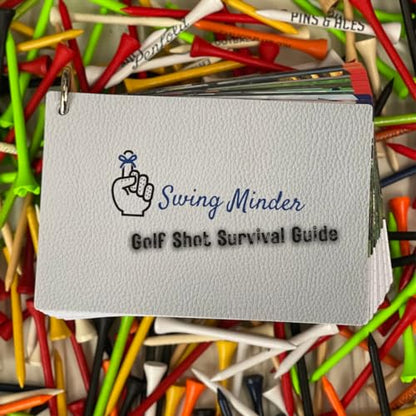 Swing Minder Golf Reference Cards - Step-by-Step Instructions for 33 of Golf's Hardest Shots - Ideal Golf Gifts for Men or Golf Bag Accessories - Waterproof PVC and Sturdy Carabiner for Easy Use