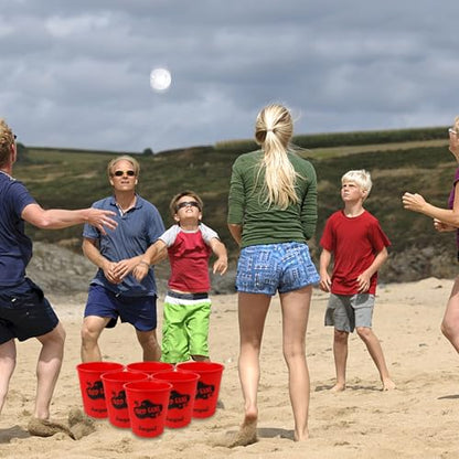 Juegoal Outdoor Giant Yard Pong Game Set Outdoor Toss Game Throwing Game for Beach, Camping, Lawn and Backyard - color: Red