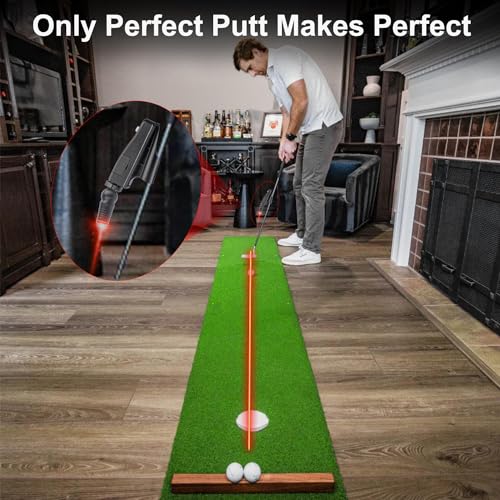 Indoor Golf Training Aid, Putting Trainer for Perfect Alignment Tool, Red Line Putt Pro, Ideal Gift for Men, Golf Accessories for Men