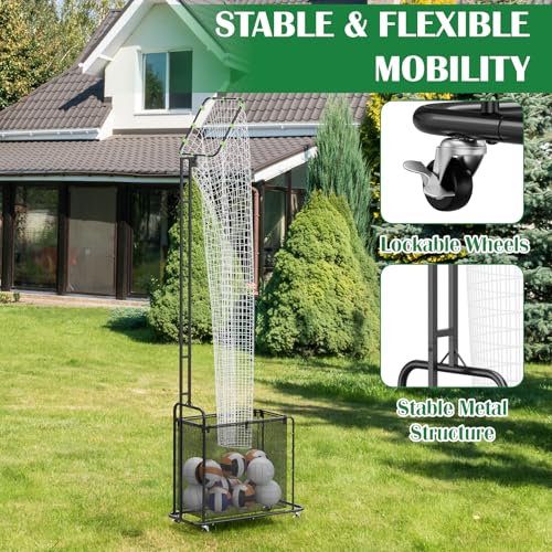 Volleyball Setter Training Equipment Net Volleyball Setting Trainer Setter Net with 5 Adjustable Angles & Heights, Indoor Outdoor Volleyball Practice Equipment for Serving, Spiking and Setting, Black
