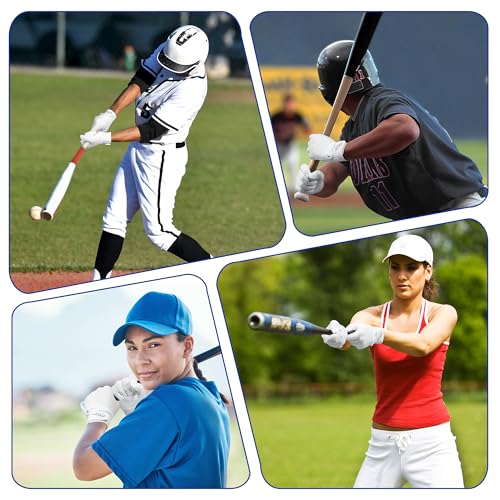HANDLANDY Baseball Batting Gloves for Adult Youth, Grip Breathable Softball Batting Gloves Fit Men Kids Boys Girls - color: White-Adult, size: Adult Large