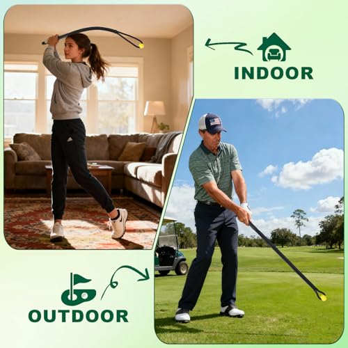 Golf Rope Swing Trainer,Portable Golf Training Aid Improve Speed,Rhythm and Warm Up,Indoor Outdoor Grip Trainer Golf Swing Training Aid for Beginners Advanced Golfers