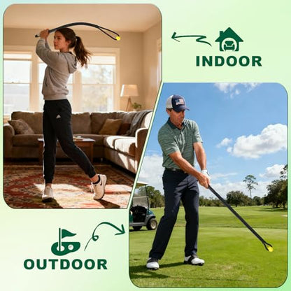 Golf Rope Swing Trainer,Portable Golf Training Aid Improve Speed,Rhythm and Warm Up,Indoor Outdoor Grip Trainer Golf Swing Training Aid for Beginners Advanced Golfers