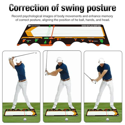 Golf Training Mat for Beginners Posture Assistance and Entry-Level Stance Corrector Trainer with Golf Training Aid