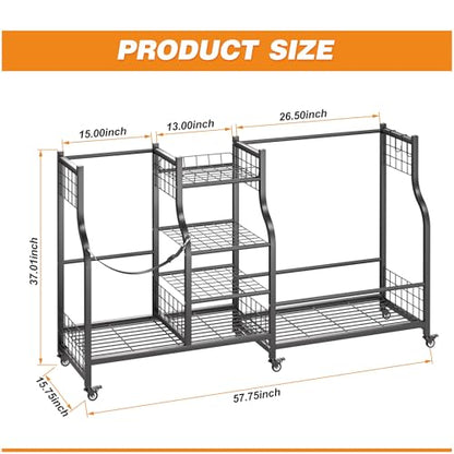 Ultrawall Golf Bag Storage Rack Organizer, Golf Bag Holder Stand for Garage, Golf Equipment Rack - size: 57.75in-Holds 3 Golf Bags