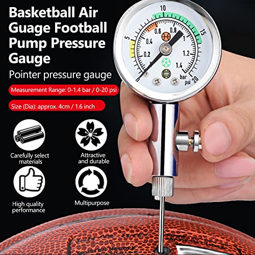 RiToEasysports Ball Pressure Gauge, Portable Pump Pressure Gauge for for Netball Football Soccer Basketball Volleyball Ball Pressure Gauge Ball Pressure Gauge