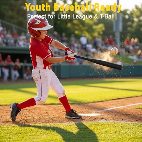 KOTIONOK Aluminum Baseball Bat - 28-30 Inch 35 Oz - Softball, Batting Practice, Pickup Games - Metal Tball Bat - color: Matte Black