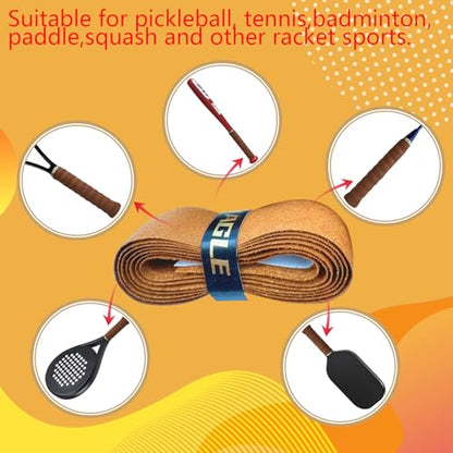 3 Pack Synthetic Leather Premium Replacement Grip Anti-Slip,Ultra-Durable,Comfort,Pickleball Tennis Badminton Replacement Grip/Grip Tape Brown
