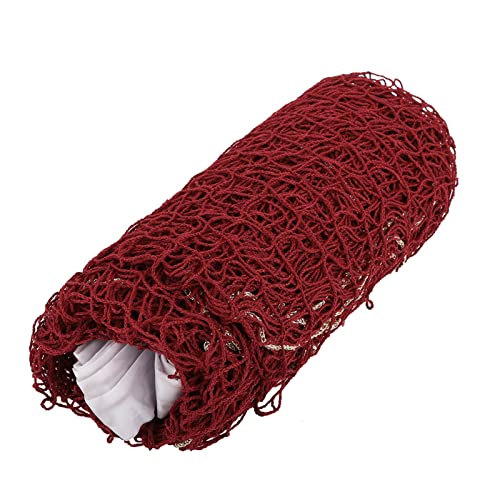 Portable Badminton Net for Outdoor Sports, Red, Mesh Design, Multi-Sport Compatible for Tennis, Soccer, Volleyball, Backyard, Gym, Park