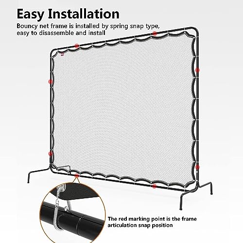 Tennis Rebounder Net 9.5 x 7Ft for Backyard Training | Tennis/Sports Ball/Pickleball Practice Wall | Outdoor Tennis Backboard Net for Court