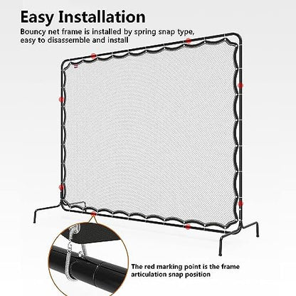 Tennis Rebounder Net 9.5 x 7Ft for Backyard Training | Tennis/Sports Ball/Pickleball Practice Wall | Outdoor Tennis Backboard Net for Court