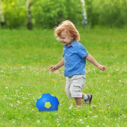ABAJI Mini 2 Pack Toy 5 inch Basketball Soccer Ball Pump Needle Rubber Material Mini Hoop Toddlers Kids Teenagers Swimming Pool Indoors Outdoors - color: Blue