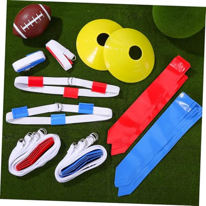 Totority 16Pcs Flag Football Set Belts Cones for Adults Training Durable Football Training Accessories with Storage Bag for Beginners and Players