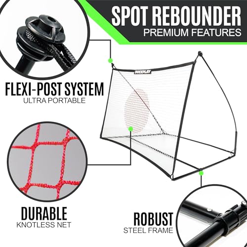 QUICKPLAY Spot Target Soccer Rebounder | Weather-Resistant Rebound Net with Carry Bag | Great for Passing, Receiving, and Trapping Practice | Ideal for Team or Solo Training - style: 8x5ft