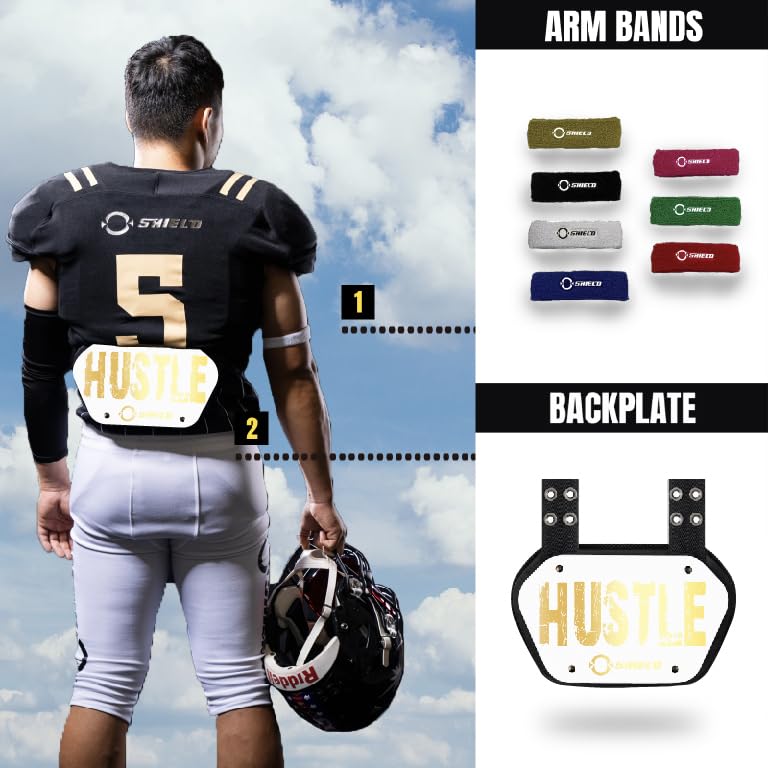 O Shield Golden Cross Chrome Football Back Plate, Lower Back Pads for Football Players, Rear Protector, Cross Series - size: Youth (Weight less than 180 Pounds), style: Hustle White