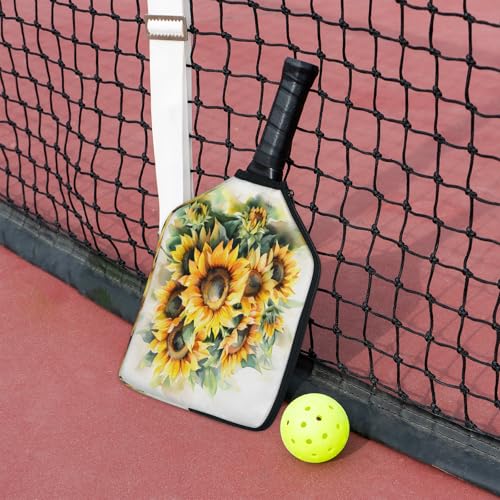 Pickleball Paddle Cover with Pockets and Handle Strap, Racket Sleeve and Ball Holder Organizer, 1 Pcs - color: green