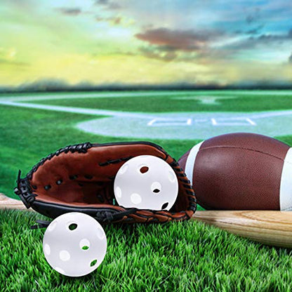 Anteer 12 Pack Plastic Baseball Practice Baseballs for Hitting, Indoor Outdoor Lightweight Balls Baseball Batting Training - color: White