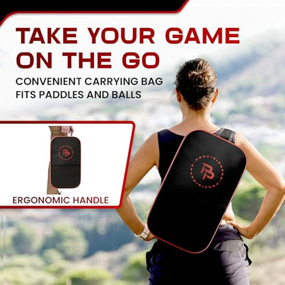 Precision Pro Carbon Fiber Pickleball Paddles Set of 2 — USAPA Approved, T700 Carbon, 14mm Honeycomb Core, 4 Indoor Outdoor Balls, Carry Bag, Pickleball Set for Beginners and Intermediate Players