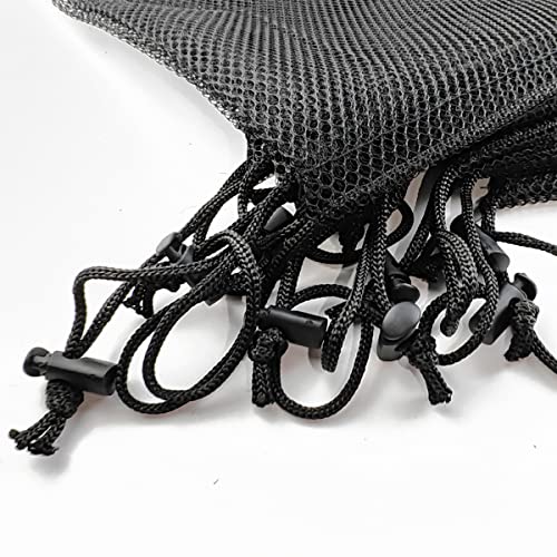 GXXMEI 10PCS 8X12inch Nylon Mesh Drawstring Bags with Cord Lock Closure Delicates Laundry Bag For Washing Machine Small Gym Bag for Basketball, Volleyball, Football, Golf Stuff Balls