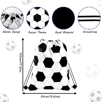 Shappy 12 Pcs 17 Inch Soccer Style Drawstring Bag Sports Ball Backpack Drawstring Sack Cinch Bags for Team Gift Party Favors - style: Soccer Style