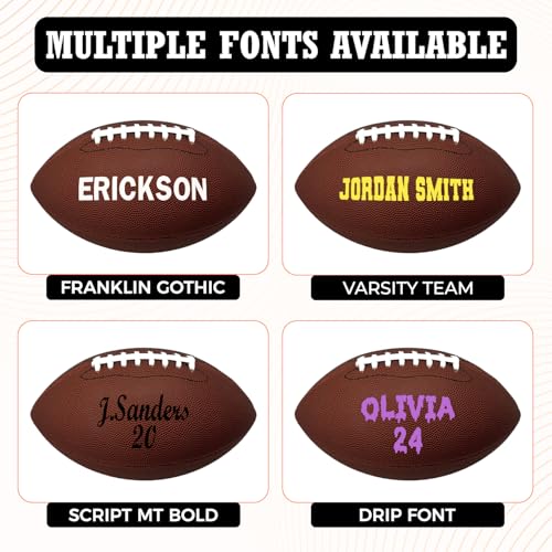 HAMMET Personalized Football - Customized Football Made with Composite Leather with Your Name or Text - Official Size Custom Gifts for Players, Coaches and Teams