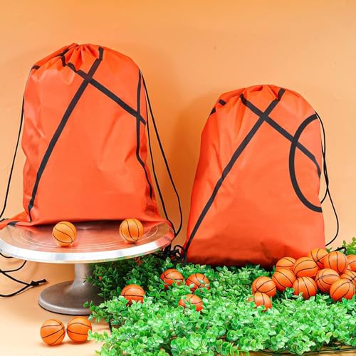 12 Pack Basketball Drawstring Backpack,Drawstring Backpacks Bulk,Large Capacity, Reliable Material,for Sports Teams(Basketball) - color: Basketball