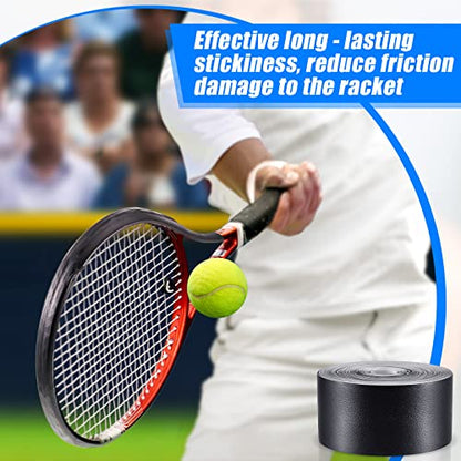 Deekin 2 Pieces Racket Protection Tape Racquet Head Guard for Tennis Practice Racquetball, 16.4' Roll - color: Black