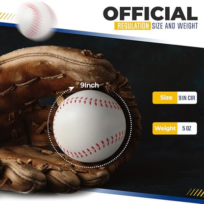 Pitching Machine Foam Baseballs – 12 Pack Baseballs with Real Game Feel – High Density Foam Balls for Batting Practice – No Sting Hitting Practice Equipment – Sports Equipment – 12 Balls