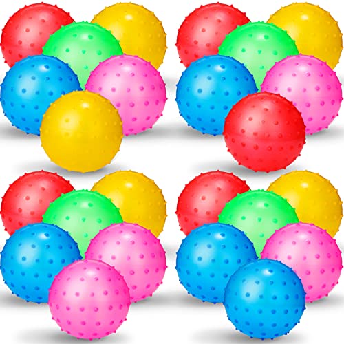 Jerify Knobby Balls Bouncy Spiky Sensory Ball Bulk Soft Inflatable Massage Stress Plastic Toy for School Party Play Indoor Outdoor - color: Multicolor, size: 4.72"