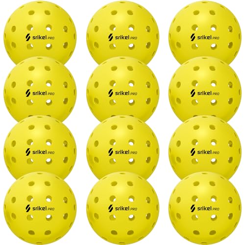 Pickleball Balls-USAPA Approved Outdoor/Indoor Pickleballs,Seamless Roto-Molded Design for Durability,Crack-Resistant 40-Hole Pickle Ball for Beginner Intermediate Pro Player,6/12/36/50/100Pack - color: Pro - Yellow, size: 12 Count