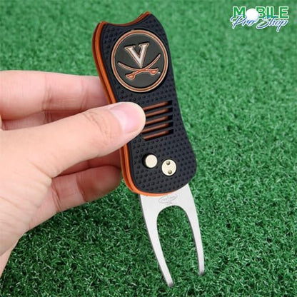 Switchblade Divot Repair Tool with Logo Printed Removable Magnetic Ball Marker-Best Divot Fixer - style: Virginia Cavaliers