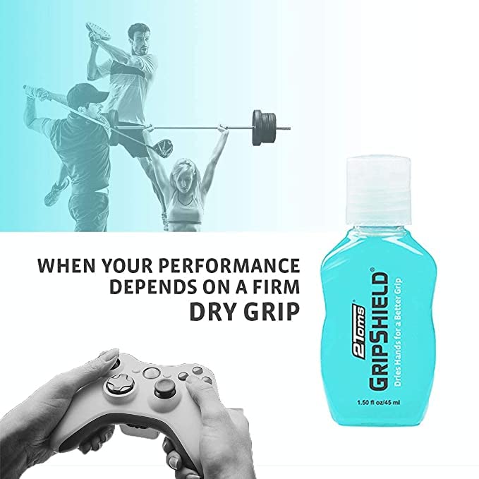2Toms GripShield, Non-Sticky Grip Enhancer, Dry Grip Solution for Sweaty Hands, Tennis, Pickleball, Golf, Pole Dancing, and Gaming - size: 1.50 Fl Oz (Pack of 1)