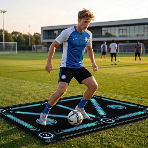 Britimes Soccer Training Mat Football Footstep Training Mat 35 * 24 in - color: Blue Soccer